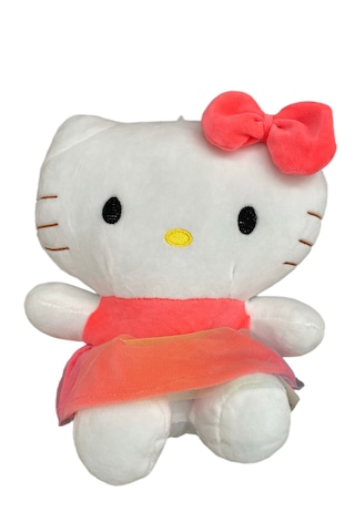 Elbiseli Kurdeleli Hello Kity Peluş 25 Cm