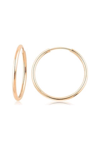 Pembe Altın Halka Küpe Rose Gold - Çapı: 2.20cm Pembe Altın