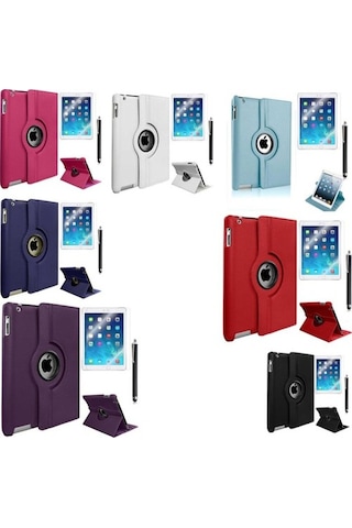 Apple Uyumlu iPad 2 3 4 Zore Dönebilen Standlı Kılıf-Siyah