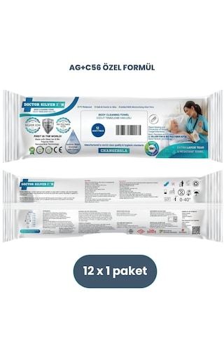 Gümüş İyon & Biyopolimer Kitin Teknolojili Hasta Vücut Temizleme Havlusu