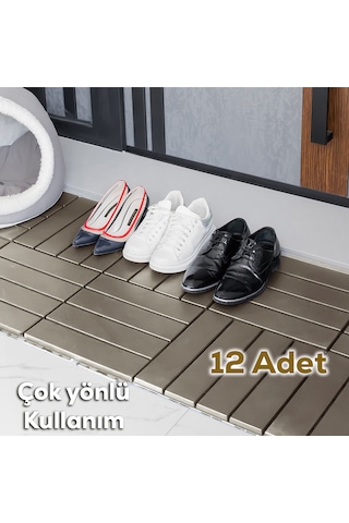 Porsima 1177 12 Lü Bahçe Balkon Teras Zemin Döşemesi Karosu Latte