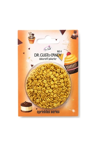Dr. Gusto Star Yıldız Altın Pasta Süsleme Şekeri