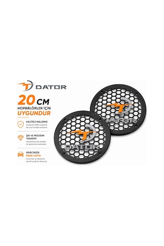 Dator 20cm Hoparlör Kapağı - Dator Logolu Kaliteli Plastik Midrange Hoparlör Kapak 20 Cm - 2 Adet