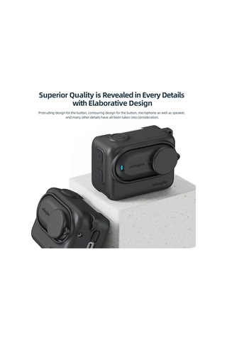 Skycity Insta360 Go 3s Kamera Silikon Korumalı Kılıf - Tüm Yönlü Koruma, Hızlı Çıkarma, Askı Ve Kayıp Engelleme İpi İle - Siyah