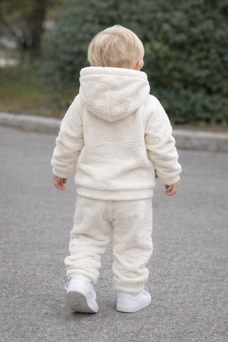 Aden Kids Bebek Çoçuk Peluş Alt Üst Takım Beyaz