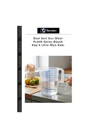 Özel Seri Sıvı Ölçer Pratik Gereç Büyük Kap 5 Litre Ölçü Kabı Çok Renkli
