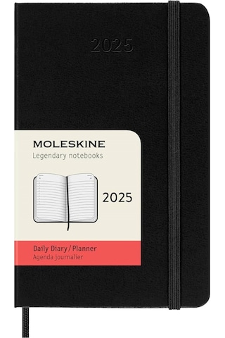 Moleskine 12 Ay Günlük Ajanda Cep Boy 9x14 Cm Sert Kapak Siyah Siyah