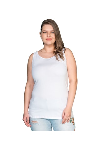 Hanezza Sıfır Kol Basic T-shırt Beyaz - 4035052 Beyaz
