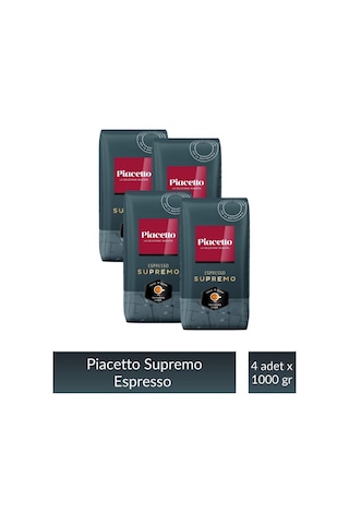 Piacetto Espresso Supremo Çekirdek Kahve 1 Kg X 4 Adet Çekirdek