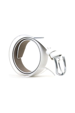 Beyaz 3 Cm Klasik Metal Tokalı Rugan Erkek Çocuk Kemer