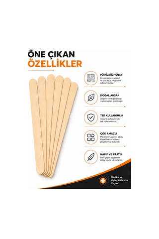 Sade Ahşap Dil Çubuğu 50 Adet Tek Kullanımlık Abeslang Medikal, Ağda Ve Hobi Kullanımı