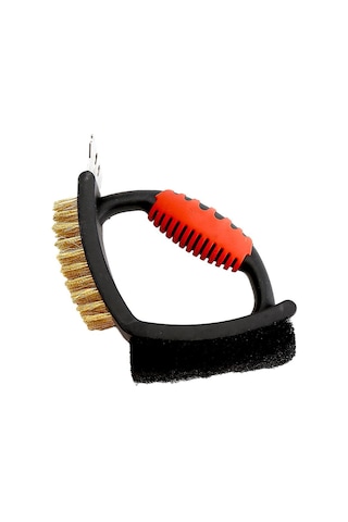 Izgara Fırçası Temizleme Fırçası Barbekü Temizleme Fırçası Açık Hava Izgarası İçin Çok Amaçlı Pirinç Kıllı Ovma Pedi Ve Kazıyıcı İle