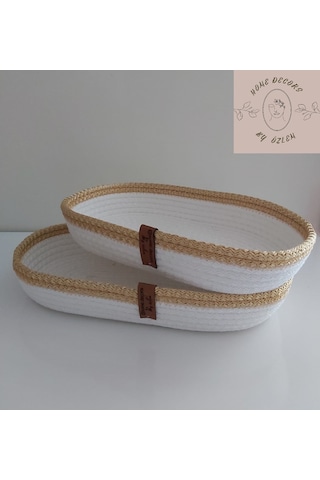 2'li Oval Sepet Takımı (Gold&Ekru) 29x5-25x5