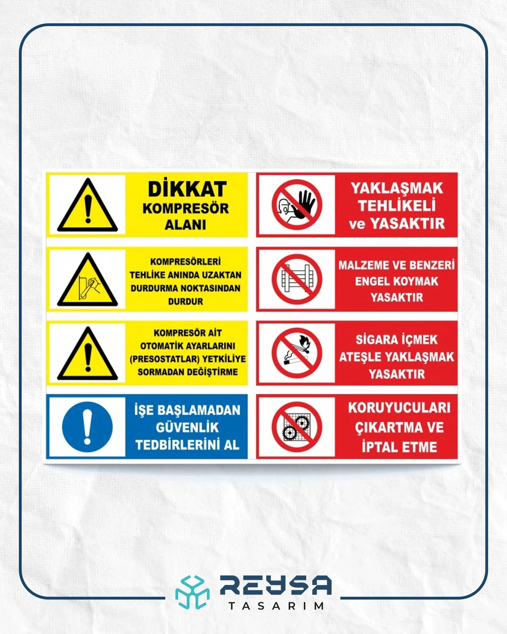Dikkat Kompresör Alanı Sticker 20x28 Cm
