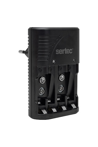 Sertec STC-C9V AA-AAA-2x9V Dörtlü Pil Şarj Aleti