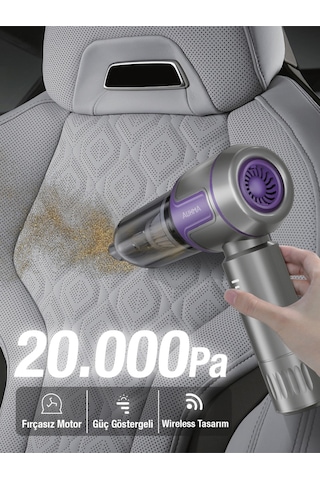 Ahv-09 Kablosuz Taşınabilir Araç İçi El Süpürgesi 20000pa Güçlü Vakum 4 Ü 1 Arada Çok Amaç