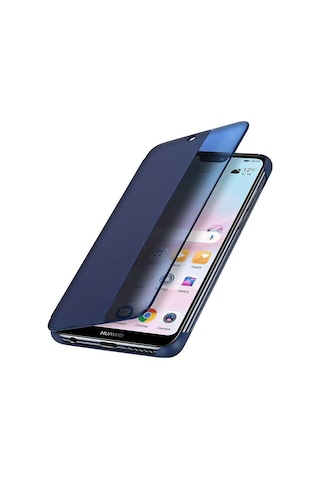 Huawei Y6 2019 Yarım Cam Kapaklı Kılıf Lacivert
