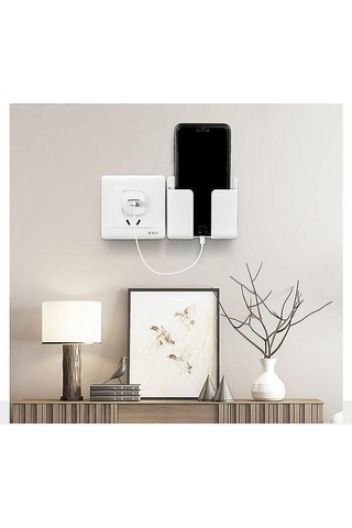 Yapışkanlı Cep Telefonu Şarj Standı Banyo Duvar Rafı Sabit Çok Amaçlı Depolama Başucu