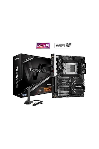 Asrock TRX50 WS WIFI 6E AMD TRX50 WS 7600 MHZ (OC) DDR5 Soket AM5 Extended ATX Anakart