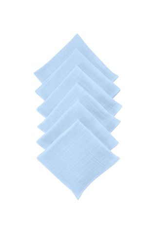 Bürümcük 25x25cm Bebek Ağız Bezi Ter Bezi 6'lı Mavi