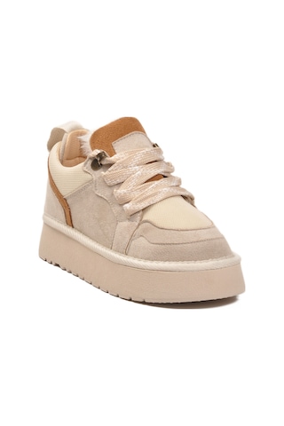 Bej Süet Bağcıklı Unisex Çocuk Spor Ayakkabı 412445 F Bej