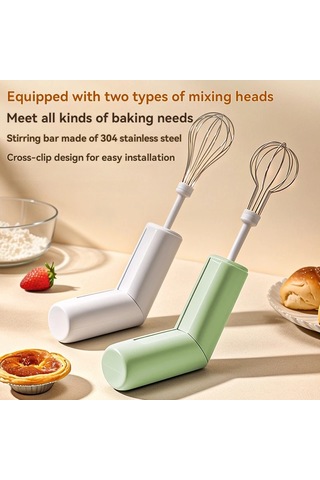 Katlanır Taşınabilir Elektrikli Yiyecek Mikseri Usb Şarj Elektrikli El Mikseri Yumurta Çırpıcı Ev Mutfak Aletleri Açık Yeşil Açık Yeşil