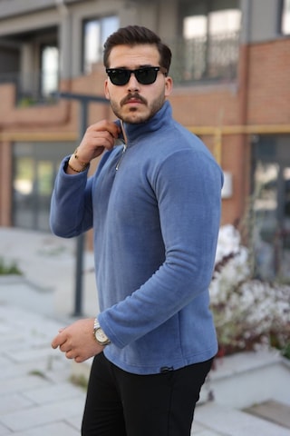 Butik İstanbul Erkek Zip Yaka Beli Lastikli Polar A.mavi