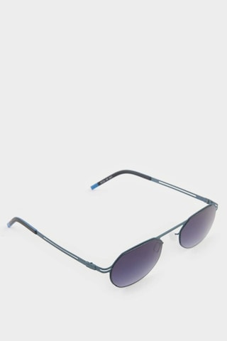 Defacto Erkek Küçük Oval Gri Metal Çerçeve Füme Cam UV Güneş Gözlüğü F0494AXNS