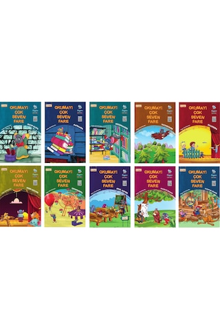 Okumayı Çok Seven Fare Seti - 10 Kitap Takım - Asude Gündüzhev - Üçgen Çocuk
