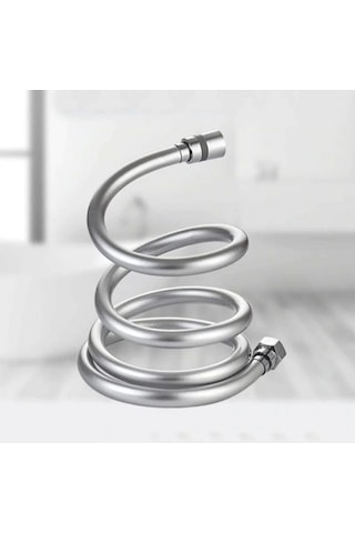 Banyo Duş Hortumu Gümüş Pvc Yüksek Basınca Dayanıklı 1.5m Beyaz