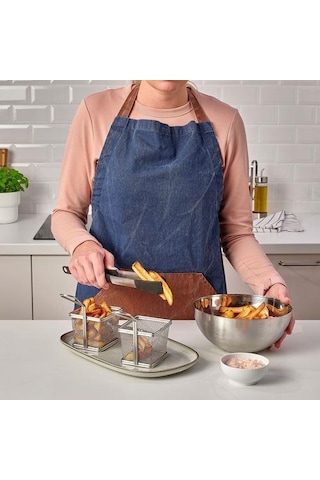 Kulplu Servis Sepeti, MeridyenDukkan Çelik 10Cm Patates-Garnitür