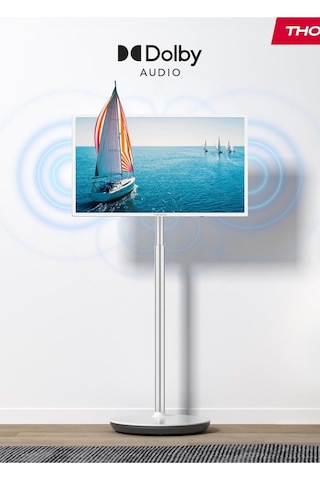 Thomson 32 Go Tv Taşınabilir Android Tv, Hd Ready, Bluetooth Ve 4 Saat Pil İle Tv Ünitesi Beyaz