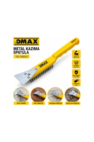 Çelik Tel Fırça Ve Metal Kazıma Spatula 270 Mm 2in1