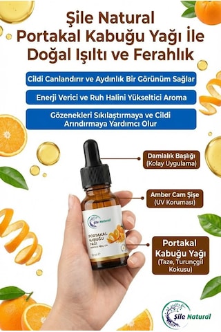 Portakal Kabuğu Yağı 10 Ml %100 Saf Ve Doğal Uçucu Yağ Cilt, Saç Ve Aromaterapi Kullanımına Uygun