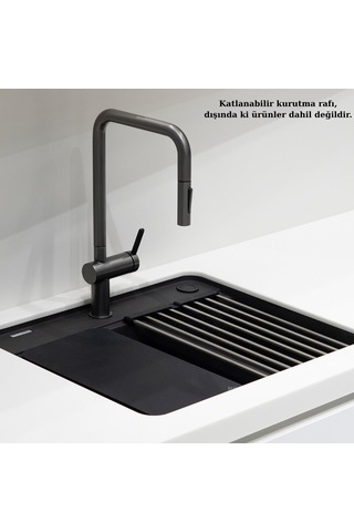 Deante Katlanabilir Kurutma Süzgeci, Çelik Gri