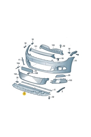 VW Scirocco 2009-14 Ön Tampon Altı Spoyleri Muhafazası 1K8805903B