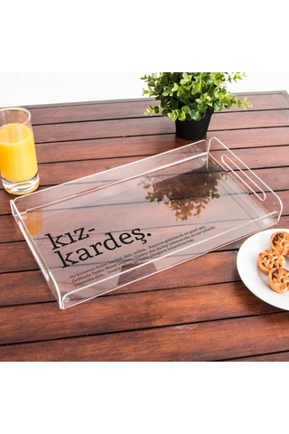 Hediyesepeti Kız Kardeş Kelime Anlamlı Hediye Tepsi - 22 X 40 Cm - Suya Dayanıklı Tasarım Sku: Smg8690010573681 Açık Mavi