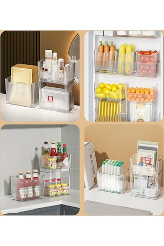 Dancemonkey Cbtx Mutfak Buzdolabı Düzenleyici, Pet Saklama Kutusu, Tek Katmanlı Yeşil Çok Renkli