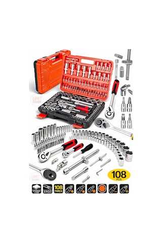 Profesyonel Cr-v Çeliği 120 Parça 1/2 Ve 1/4 Torx Cırcırlı Lokma Anahtar Takımı Bits Uç Full Set