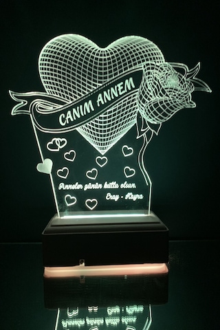 Kişiye Özel Anneler Günü Hediyesi 3D Led Lamba