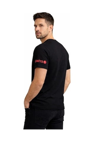 Valensdesign Erkek Türkiye Ay Yıldız Baskılı 10 Numara Forma Tişört Taraftar T-shirt - Siyah