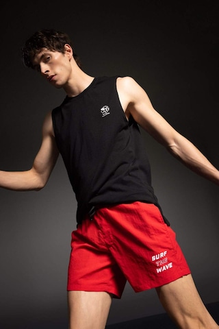 DeFactoFit Baskılı Kısa Boy Sporcu Deniz Şortu B5995AX24HSRD286 Kırmızı