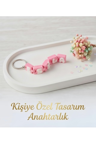 Kişiye Özel İsimli Blok Anahtarlık Çok Renk