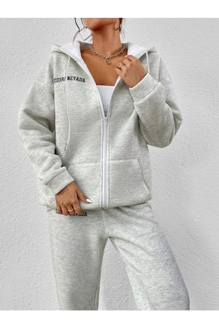 Altamira Kadın Sierra Baskılı Kapşonlu Oversize Eşofman Takımı 001