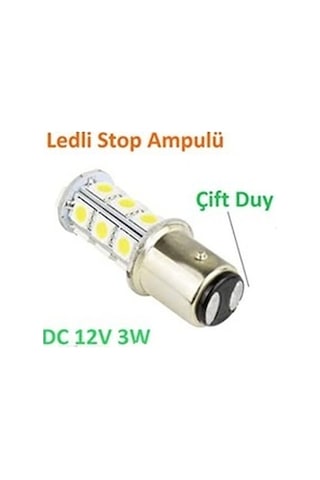 Çakar Ledli Stop Ampulü Çift-duy Fren Lambası 18 Led Şaşı Tırnak