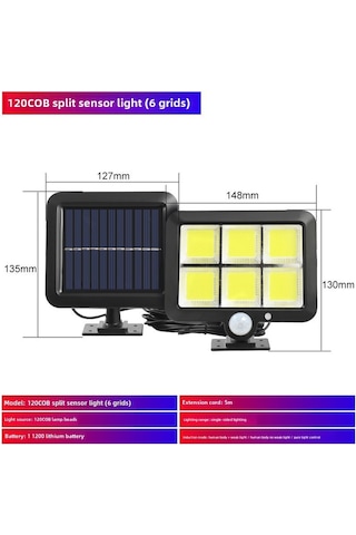 Mufunye Güneş Enerjili Dışarıdaki Işık: Su Geçirmez, Bölünmüş Sistem, 120 Cob, 3 Mod, 6-12 Saat Süreli Bahçe Garaj Duvar Lambası