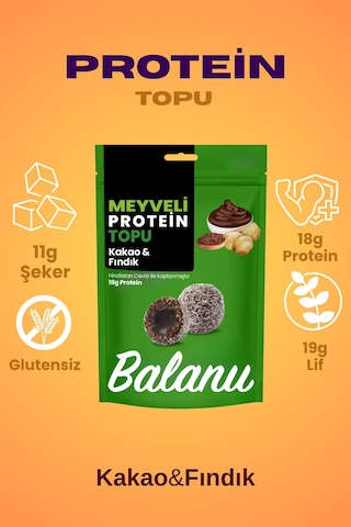 Meyveli Kakaolu & Fındıklı Protein Topları 110gr X3 Adet