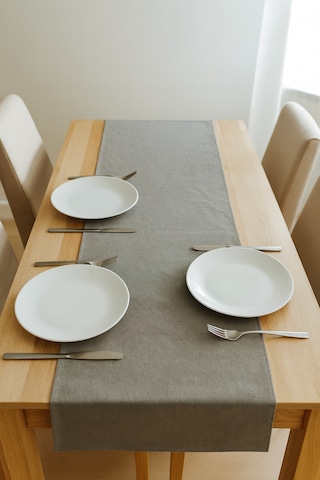 Gri Şık Masa Runnerı 50x150 Cm Modern Ve Zarif Masa Örtüsü Runner Gri