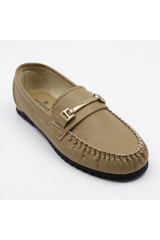 Dosa Shoes Kadın Babet Taba Zincir Tokalı Hafif Rahat Taban Şık Günlük Ayakkabı Vizon