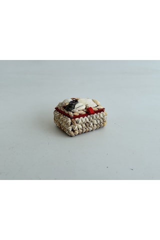 Deniz Kabuğu Kaplamalı Kutu 7x5x4cm - Mücevher Takı Kutusu